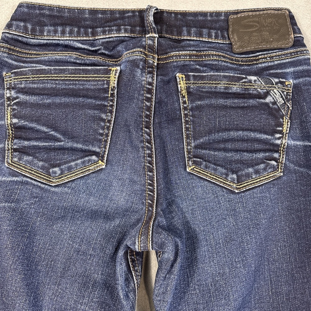 Silver Jeans Women 26X27Jeans Blue Aiko Ankle Skinny WHISKERING DARK WASH
